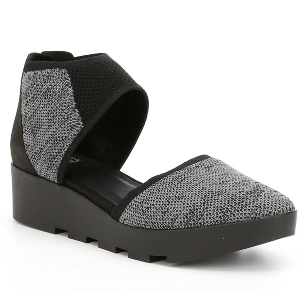 Eileen Fisher Ogden Stretch Knit Lugged Sole Wedge Sandals Size 11